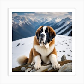 St Bernard Dog 10 Art Print