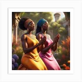 Two Women Praying Art Print