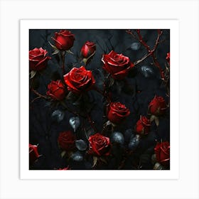 Dark Roses Art Print