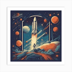 Space Shuttle Launch Art Print