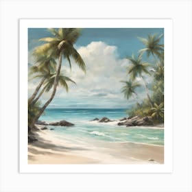 671183 Serene Beach Scene With Crystal Clear Water And Wh Xl 1024 V1 0 Art Print
