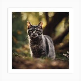 Cat In The Woods Art Print