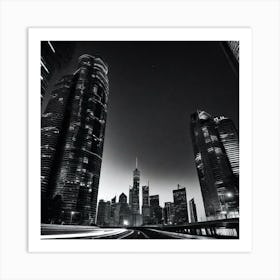 Cityscape At Night 7 Art Print