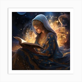 Muslim Woman Reading A Book Art Print