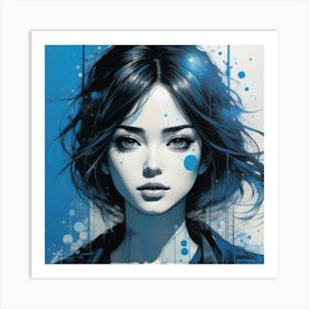 Blue Girl Art Print