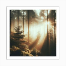 Sunrise In The Forest 2 Art Print