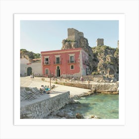 SQUARE Tonnara Di Scopello - Sicilian Bucketlist - Summer Getaway - Holiday in Italy Wanderlust Travel Photography Art Print Art Print