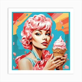 Ice Cream Girl 10 Art Print