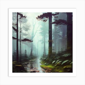 Foggy Forest 6 Art Print