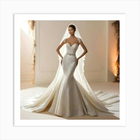 A Stunning, Floor Sweeping Wedding Gown Designed By A Renowned Fashion Designer 2 Art Print