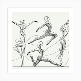 line art Dancers Art Print