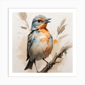 Bird On A Branch Art Print