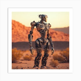 Robot In The Desert 4 Art Print