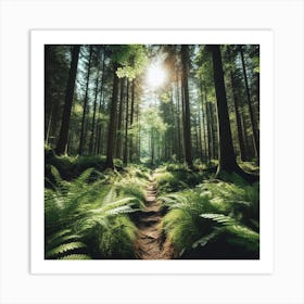 Ferns In The Forest 11 Art Print