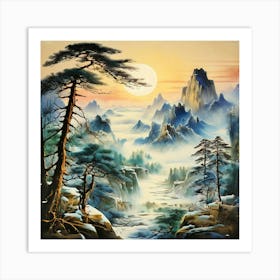 Sunrise In The Mountains 1 Art Print