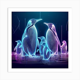 Digital Penguins Art Print