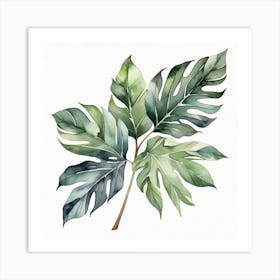 Abstraction with tropical leaf 6 Art Print