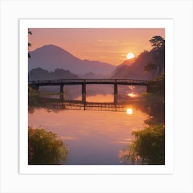 Bridge Over A River Art Print