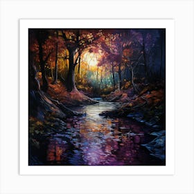 Sunset In The Woods Art Print