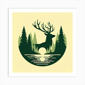 Deer silhouette 2 Art Print