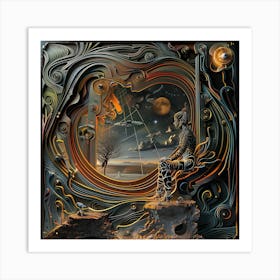 Gothic Style, Future, Strange, Artwork Print, "Thinking About Tomorrow" Art Print