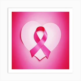 Women Breast Cancer Awareness background in Pink Ribbon international symbol for month October clipart and poster clipart and wall art 15 Art Print