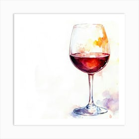 Watercolor Wine Glass Art Print