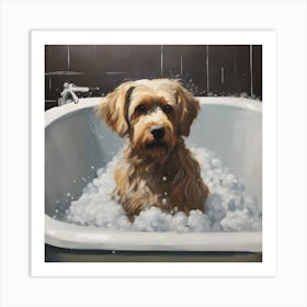 Dog In Bath Art Print