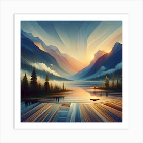 Sunset In The Mountains 2 Art Print