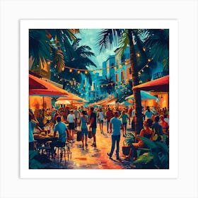 Miami Nightlife Art Print