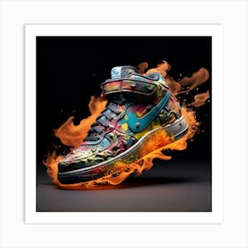 Nike Air Force 1 High Fire Art Print