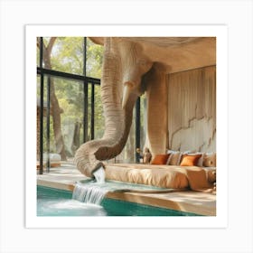 Elephant Bedroom Art Print