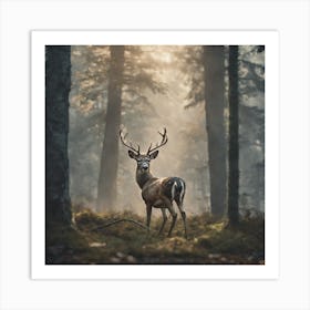 Deer In The Forest 199 Art Print