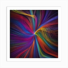 Abstract Colorful Rays Art Print