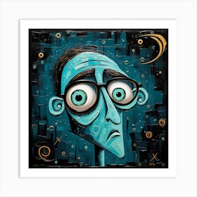 Man With Glasses Art Print