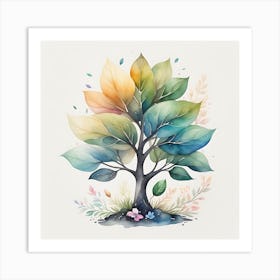 Watercolor Tree Art Print