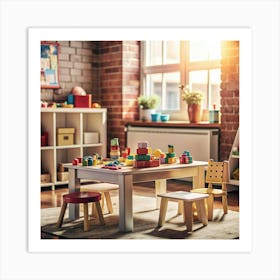 Playroom With Colorful Toys Art Print