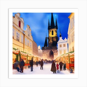 Christmas in Prague Praha Czech Republic Art Print