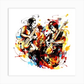 Musicians - Two Musician Friends Art Print