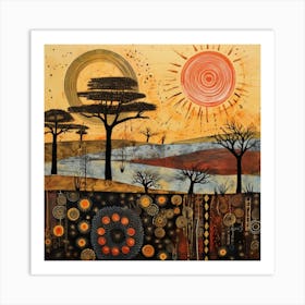 African Sunset Art Print