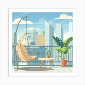 Balcony With Swing Chair 4 Art Print