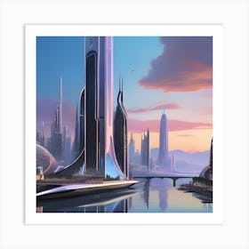 Futuristic Cityscape 15 Art Print