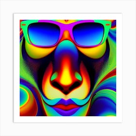 Psychedelic Lion Art Print