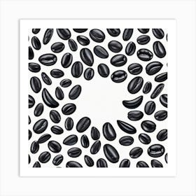 Black Beans In A Circle 3 Art Print