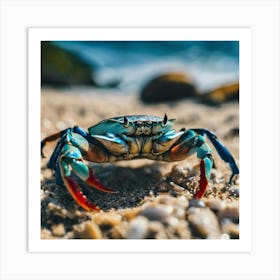 Blue Crab On The Beach 1 Art Print