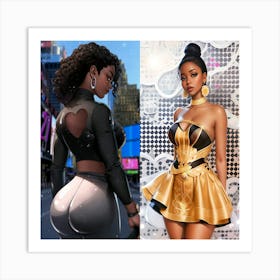 Two Black Women Art Print