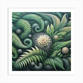 Green fern 13 Art Print