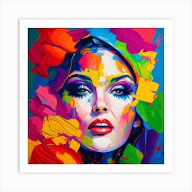 Face Portrait Abstract Oil Painting Art Print