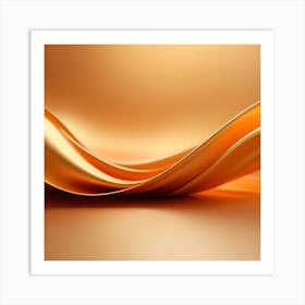 Abstract Golden Wavy Background Art Print