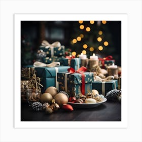 Elegant Christmas Gift Boxes Series023 Art Print